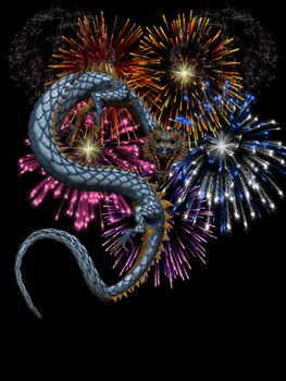 a Chinese dragon in the New Year