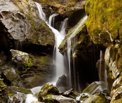 Waterfall in the place of a thousand drips near Gatlinburg in Smoky Mountains