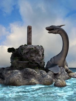 A water dragon is waiting for an sacrifice