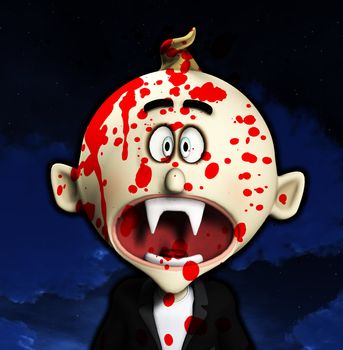A cartoon vampire that has been shocked.