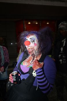 London - October 8: People Attending The Annual Zombie Walk London October 8th, 2011 in London, England.