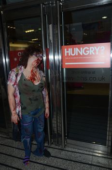 London - October 8: People Attending The Annual Zombie Walk London October 8th, 2011 in London, England.