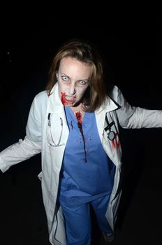 London - October 8: People Attending The Annual Zombie Walk London October 8th, 2011 in London, England.