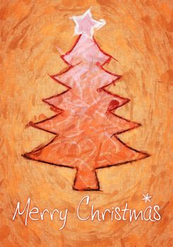 An image of a nice orange christmas tree background