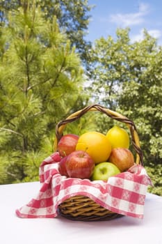 fresh fruit in a basket