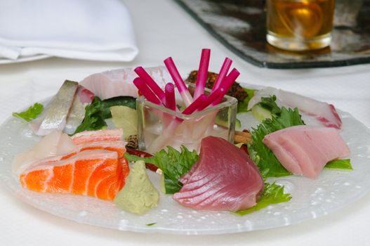 Sashimi on a plate