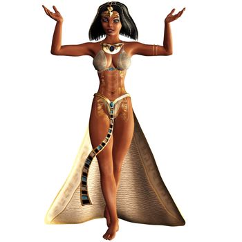 Cleopatra, the last female pharaoh - isolated on white