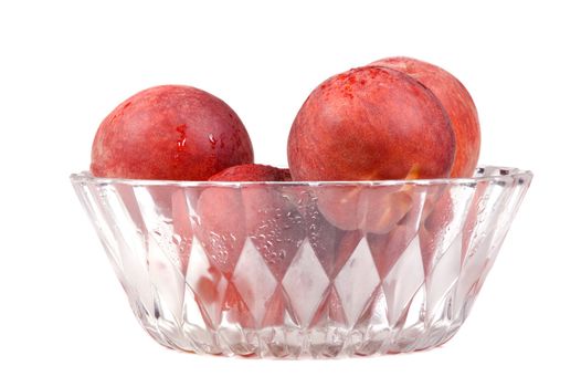 bowl of fresh colorful peaches 