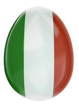 Easter egg with a flag of Italy. 3D render.