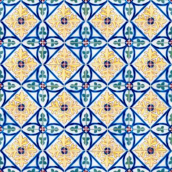 Seamless tile pattern of ancient ceramic tiles.