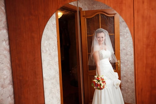 young bride in the mirror