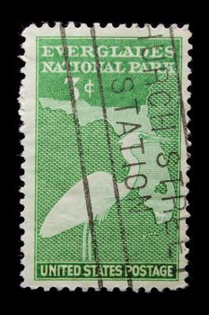 UNITED STATES - CIRCA 1947: depicting Florida  map and heron, inscripted  , face value, circa 1947