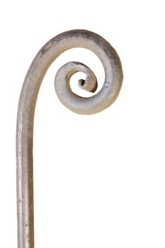 decorative wrought iron scroll over white