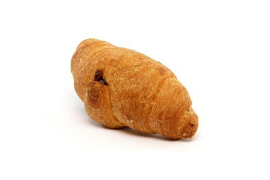 one small croisant isolated on white background