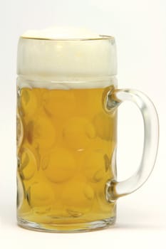 classic bavarian beer mug on white  background