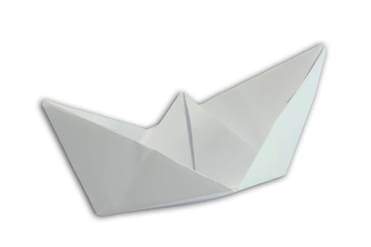 paper boat figure isolated on white background with clipping path