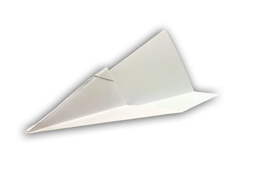paper airplane figure isolated on white background with clipping path