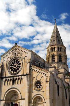 Gothic church in city of Nimes in southern France