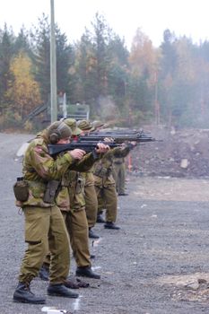 Soldiers on shooting range.