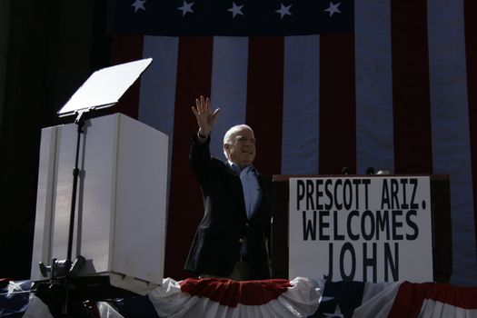 John McCain waving right before a speech.  
