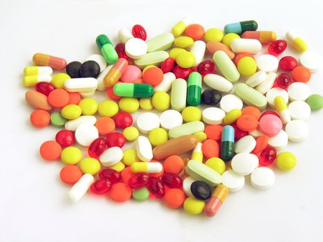 multicolor medicines and vitamins