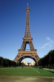 The Eiffel Tower in Paris, France during midday.
