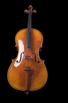 cello on a black background