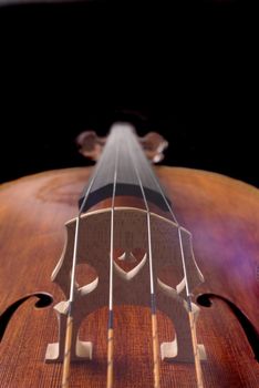 beautiful cello over a black background