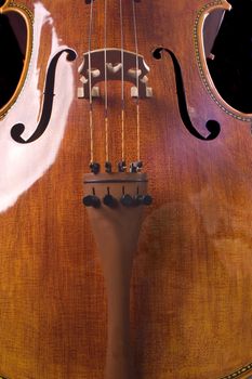 beautiful cello over a black background