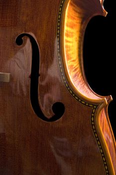 beautiful cello over a black background