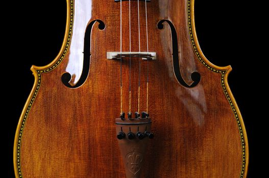 beautiful cello over a black background