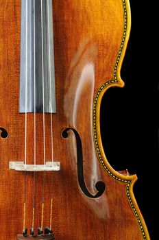 beautiful cello over a black background