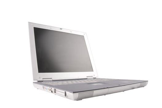 A laptop computer at an oblique angle with shallow depth of field