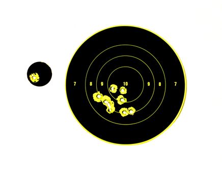 target with bullet holes in it