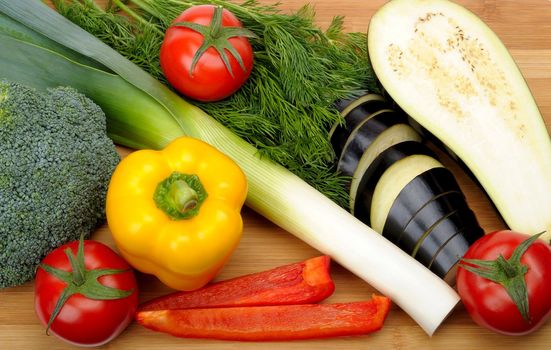 vegetables on a cutting board