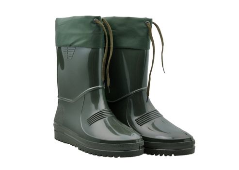 gumboots on a white