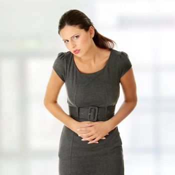 Woman with stomach issues