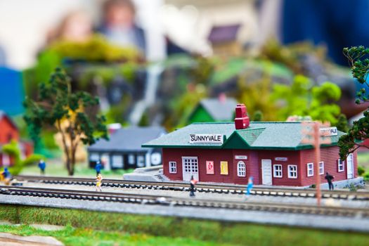 Detail of train model station: concept of collection