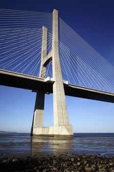 The Vasco da Gama bridge in Lisbon, Portugal 