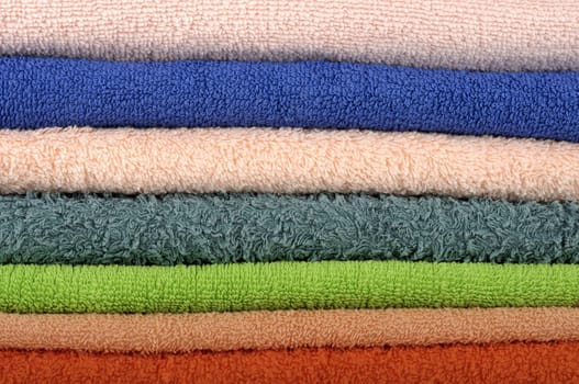 background from the pile of colorful towels