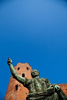 Statue of Cesare Augustus in Torino - Italy: concept of leadership