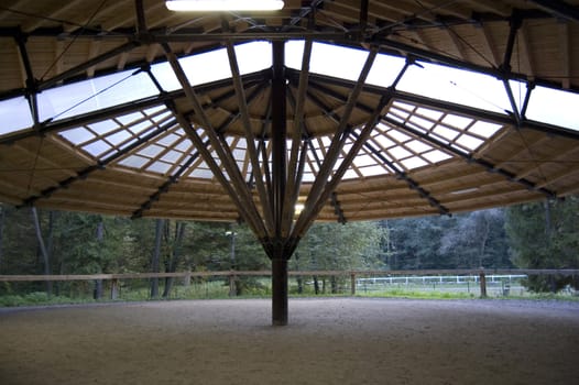 Riding school with roof