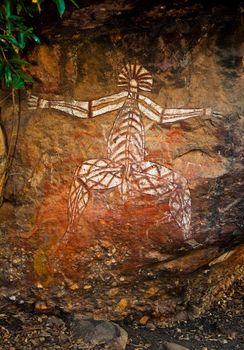 aboriginal graffiti at australian national park, northern territory