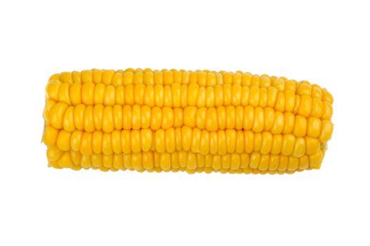 yellow corn on the cob on a white background