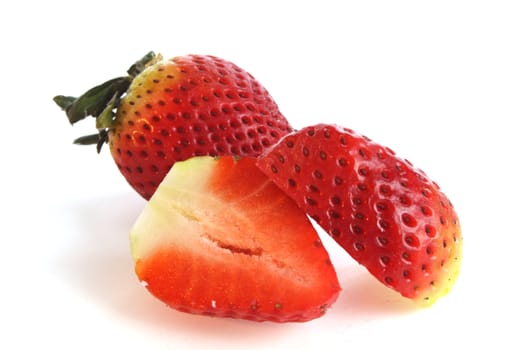 Strawberries  isolated against a white background