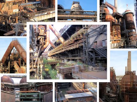 composition  of images of a metal factory