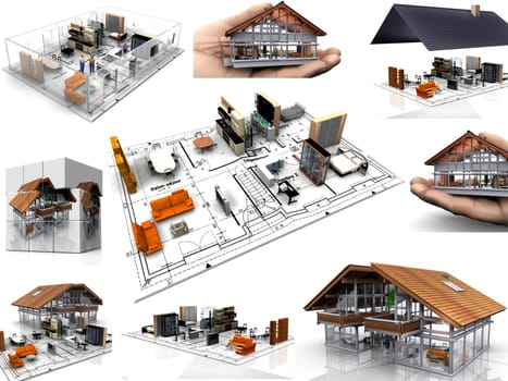composition  of images of houses
