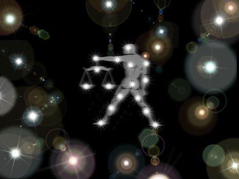 libra on a star background 
