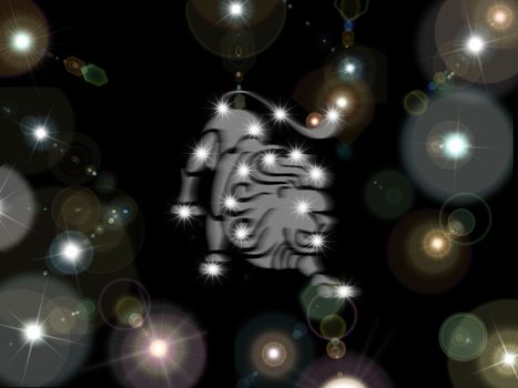 lion on a star background 
