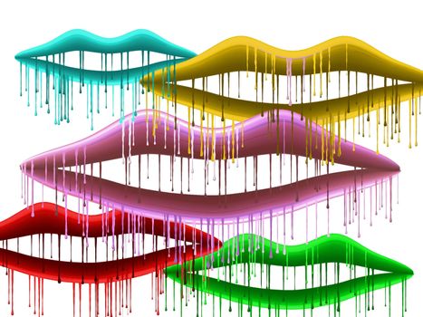 the color lips are dripping